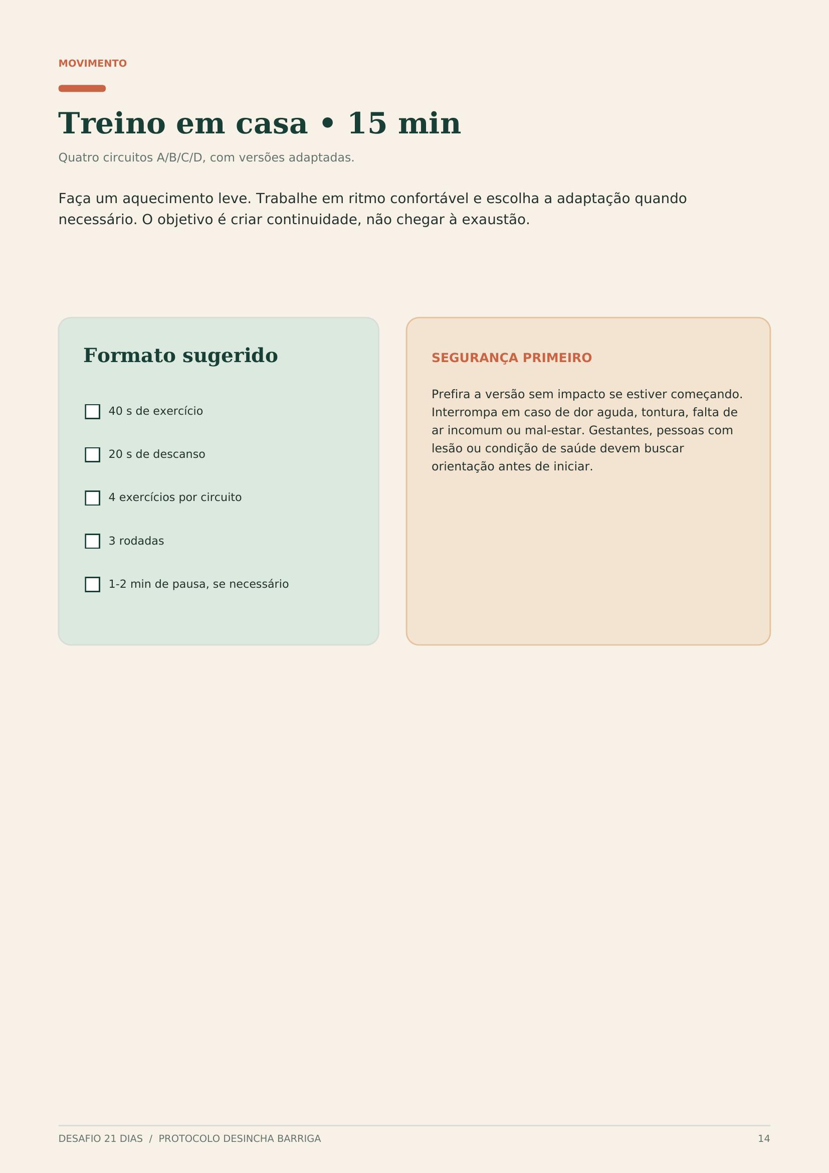 Treinos de 15 minutos para fazer em casa